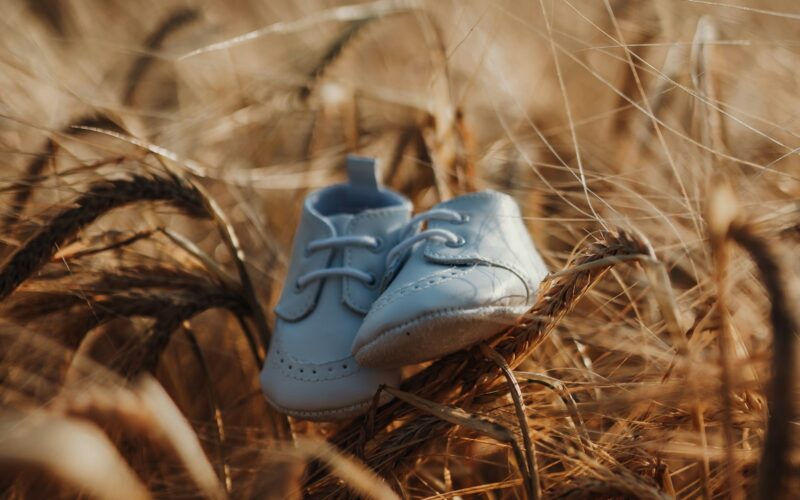 A close-up of baby shoes