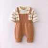Spring fall newborn baby boys girls' clothes Outfits rompers Stripe plain needle knitting pullover jumpsuit for infant baby clot