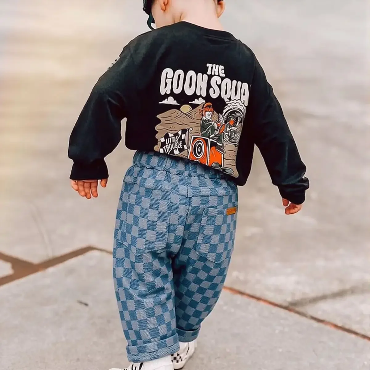 Spring Autumn New Children Loose Casual Pants Fashion Girls Boys Pants Korean Children's Clothing Baby Fashion Grid Pants 0-3Y - Image 2