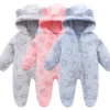 Soft Newborn Baby Clothes Flannel Autumn Winter Baby Boys Girls Jumpsuit Cartoon Newborn Bodysuit Warm Rompers for Babies 0-12M