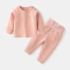 Autumn Winter Thermal Underwear Suit Baby Clothing Sets Boys Girls Pajama Sets Baby Warm Sleepwear Candy Colors Kids Clothes