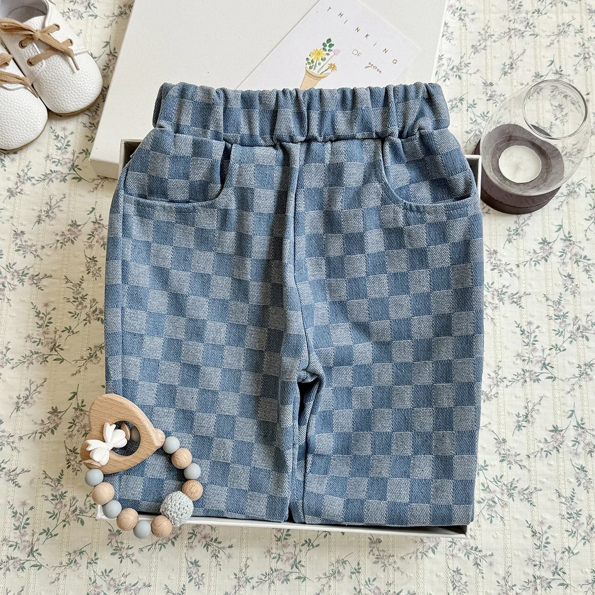 Spring Autumn New Children Loose Casual Pants Fashion Girls Boys Pants Korean Children's Clothing Baby Fashion Grid Pants 0-3Y - Image 6
