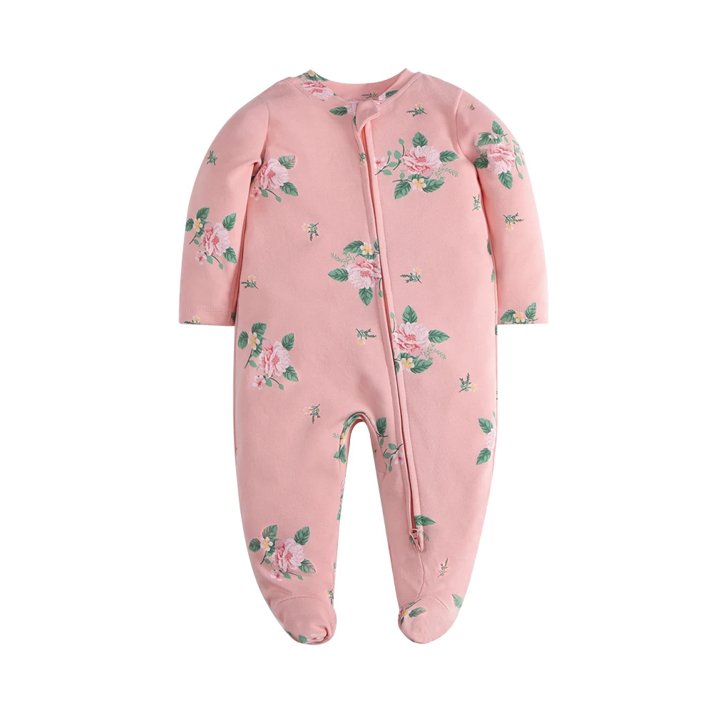 Unisex Newborn Baby Footed Pajamas Long Sleeve Zipper Romper Cotton Jumpsuit Solid White 0-12 Months Fashion Baby Clothes - Image 2